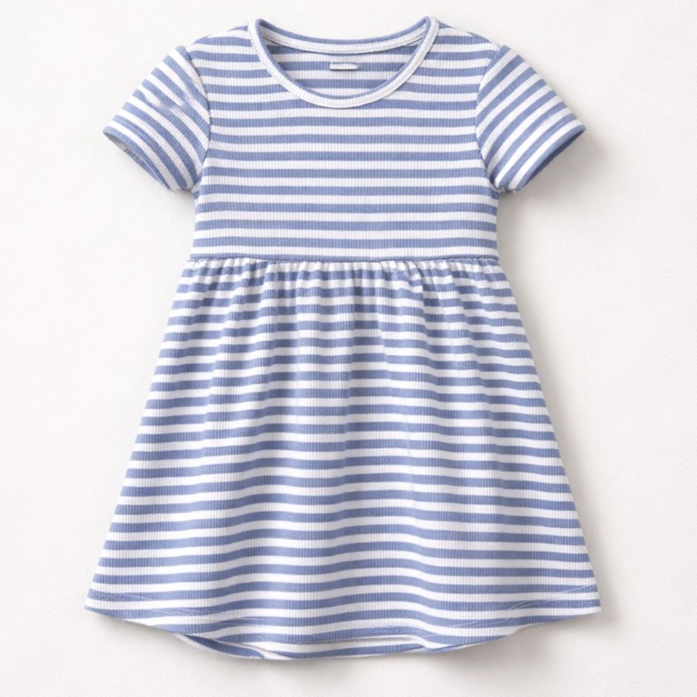 Picapino blue and white stripe ribbed twirl dress size 12 months